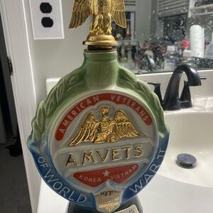 Amvets 25th Anniversary Commemorative decanter topped with Eagle